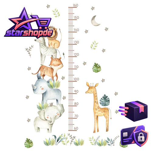 Messlatte wandtattoo tiere - wandtattoo,